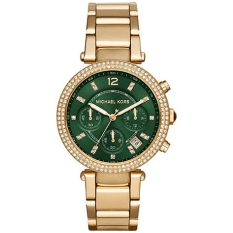 michael kors green dial watch|Michael Kors green tone.